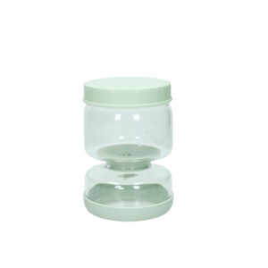 CONTENITORE SCOLA E SERVI VERDE SALVIA VETRO/SILICONE/PP