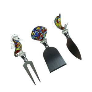 COLTELLI FORMAGGIO SEA SET 3 PEZZI VETRO/INOX
