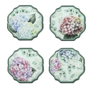 DECORATON FLORA CON FIOCCO SET 4 PZ CERAMICA/SUGHERO