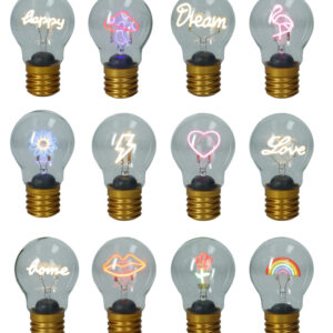 LAMPADINA COLORI E DECORI ASSORTITI VETRO DISPL 12 PZ