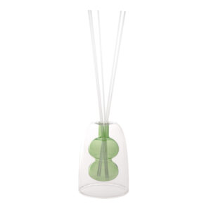 DIFFUSORE DI FRAGRANZA MINI BUBBLE VERDE VETRO C/BASTONCINI FIBER WOOD