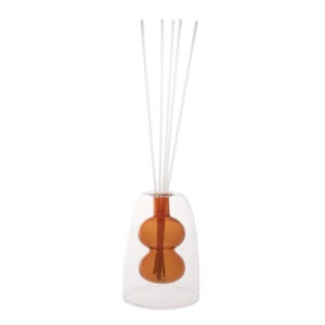DIFFUSORE DI FRAGRANZA MINI BUBBLE AMBRA VETRO C/BASTONCINI FIBER WOOD