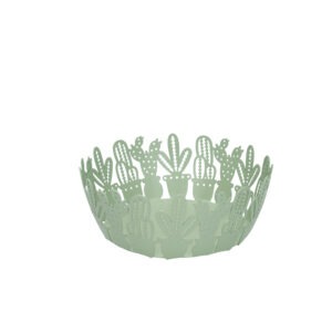 CESTINO CACTUS VERDE METAL
