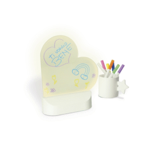 LAVAGNA MEMO LED CUORE USB CON PENNARELLI ABS/ACRILICO