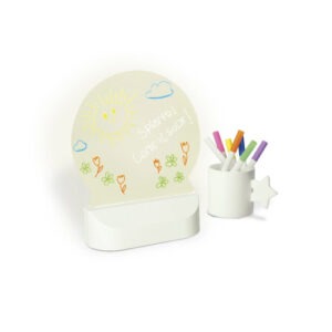 LAVAGNA MEMO LED ROTONDA USB CON PENNARELLI ABS/ACRILICO