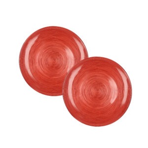 PIATTINO ARES ARANCIO SET 2 PZ VETRO CM D 21