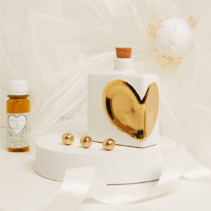 Oliera decoro cuore gold (Con olio)