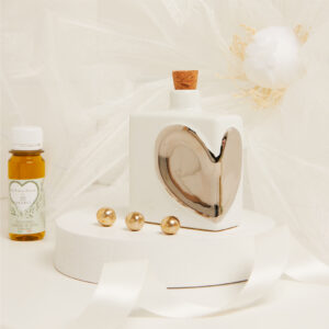Oliera decoro cuore silver (Con olio)