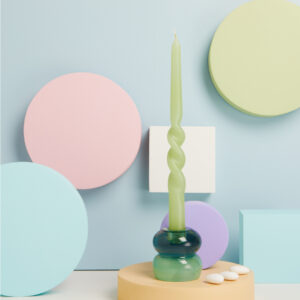 Candelabro piccolo verde (Con candela)