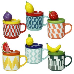 TAZZE LE FRUTTOSE C/TAPPO PORCELLANA DISPLAY 6 PZ