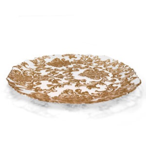 PIATTO DAMASCO GOLD CM 38 VETRO