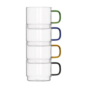 TAZZINA BRIDGE IMPILABILE COLORI ASSORTITI SET 4 PZ VETRO