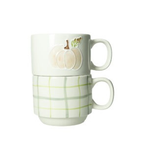 TAZZA IMPILABILE ZUCCA E QUADRI SET 2 PZ STONEWARE