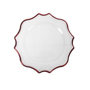 SOTTOPIATTO SMART TRASPARENTE BORDO ROSSO SET 4 PZ PP