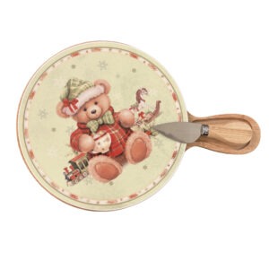 TAGLIERE COCCOLE PORCELLANA/BAMBOO C/COLT FORM INOX