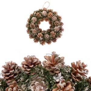 CORONA C/PIGNE ORO LEGNO