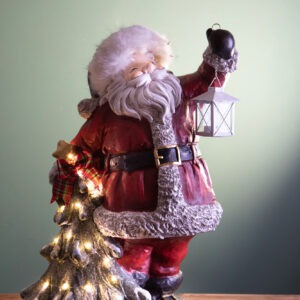 BABBO NATALE C/ALBERO RESINA C/LED