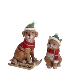 CANE E GATTO SET 2 PZ RESINA