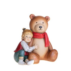 BAMBINA C/ORSETTO NATALE RESINA