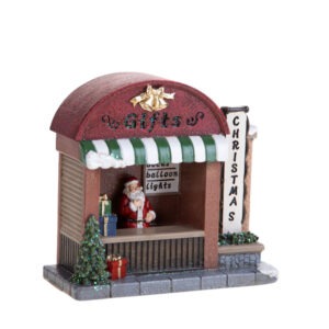 NEGOZIO C/BABBO NATALE C/LED RESINA
