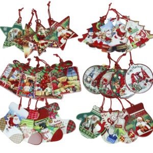 DECORATION CHRISTMAS SOGGETTI E DECORI ASS CERAMICA/SUGHERO DISP 24PZ