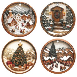 DECORATION BIANCO NATALE SET 4 PZ CERAM/SUGHERO