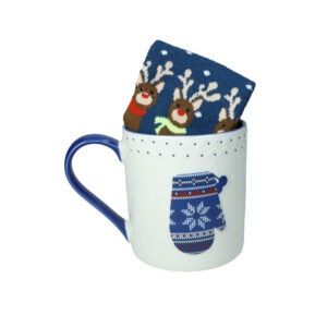 MUG GUANTO NEW BONE CHINA C/CALZINI COTONE