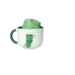 TAZZA COLAZIONE CALZA NEW BONE CHINA C/CALZINI COTONE