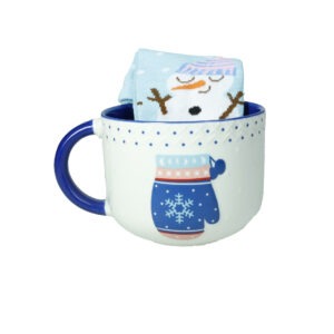 TAZZA COLAZIONE GUANTO NEW BONE CHINA C/CALZINI COTONE