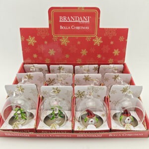 DECORATION PALLINA SOGGETTI ASSORTITI VETRO DISP 12 PZ