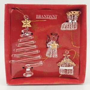 CHRISTMAS SET ANGELO STELLA SOGGETTI ASSORTITI 4 PZ VETRO
