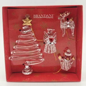 CHRISTMAS SET ANGELO CUORE SOGGETTI ASSORTITI 4 PZ VETRO
