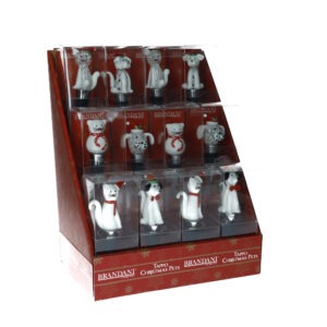 TAPPO CHRISTMAS CANI E GATTI ASSORTITI DISPLAY VETRO/ZINC ALLOY 12 PZ