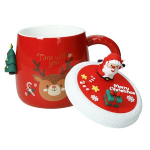 MUG MAGNETE ALBERO DI NATALE NEW BONE CHINA C/TAPPO SILICONE