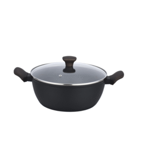 CASSERUOLA SHUTTLE FORGIATA NERA C/RIV. ANTIAD.  ILAG XERADUR CERAM/ALL/BACHELITE C/COP VETRO