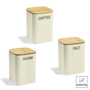SET 3 BARATTOLI DA CUCINA CM. 10,5 X 10,5 X H14,5