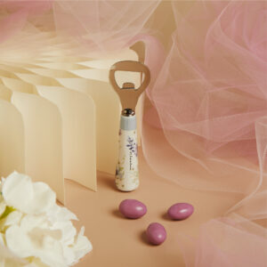 APRIBOTTIGLIA H 13.5 CM DECORO FLOREALE LILLA SCATOLA BOTANICA ORO MIS.11 16.5X7X7 CM