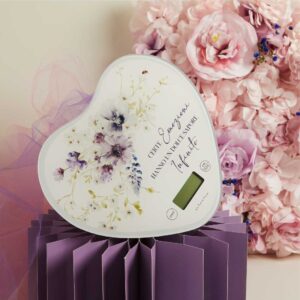 BILANCIA CUORE DECORO FLOREALE LILLA