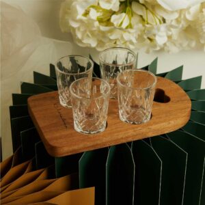 VASSOIO ACACIA CON 4 BICCHIERINI 20.5X12.1X1.5 CM