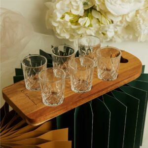 VASSOIO ACACIA CON 6 BICCHIERINI 30X12.1X1.5 CM