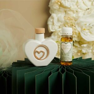 OLIERA CUORE CON OLIO  CUORE ORO ROSA 9.5X4.5X9 CM