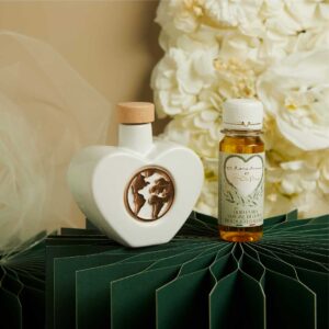 OLIERA CUORE CON OLIO  MONDO ORO ROSA 9.5X4.5X9 CM