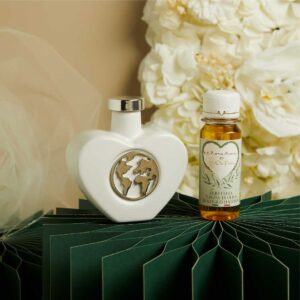 OLIERA CUORE CON OLIO MONDO SILVER 9.5X4.5X9 CM