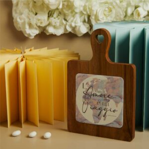 TAGLIERE ACACIA DECORO MONDO 23X15X1.5 CM