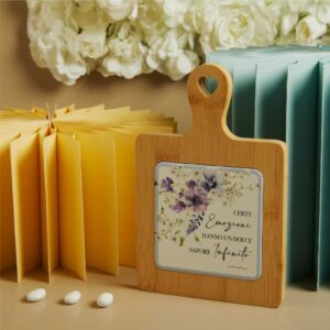 TAGLIERE BAMBOO DECORO FLOREALE LILLA 23X15X1.5 CM