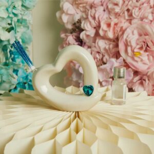 DIFFUSORE CUORE  CON APPLICAZIONE AZZURRA 12.4X5.3X10.4 CM