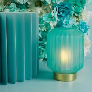 LAMPADA PICCOLA  PLISSETTATA AZZURRO