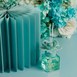 DIFFUSORE CON FIORE AZZURRO 100 ML DI ESSENZA FLOREALE