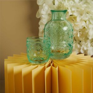 CARAFFA CON BICCHIERE IN VETRO VERDE
