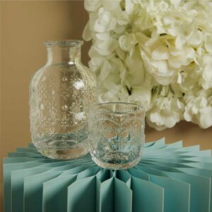 CARAFFA CON BICCHIERE IN VETRO BIANCO